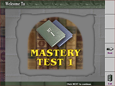 Mastery Test Intro Screen