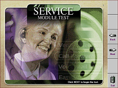 Service Module Test Intro Screen