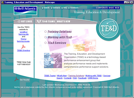 Training, Education and Development Website